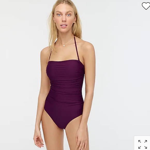 NWT! J. CREW Runched Bandeau One-Piece Swimsuit in Iris Size 24/3X